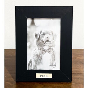 NWT: Isaac Jacobs - "Woof", Black, Wood Picture Frame (fits a 4x6 photo)